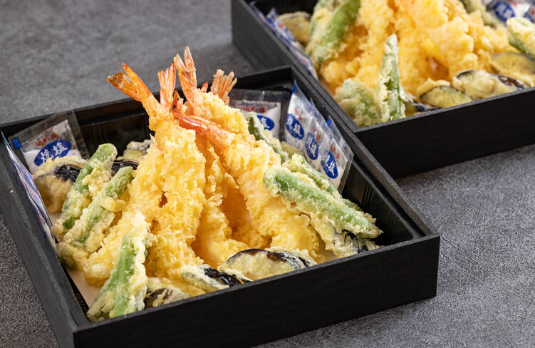 海老と2種の野菜の天ぷら