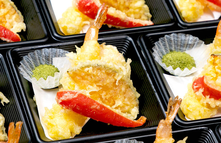 海老と季節野菜の天ぷら