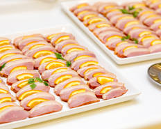 合鴨のスモークはオレンジを添えて