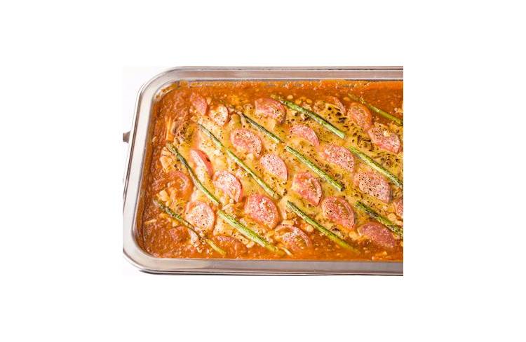 茄子とアスパラとトマトの自家製ラザニア