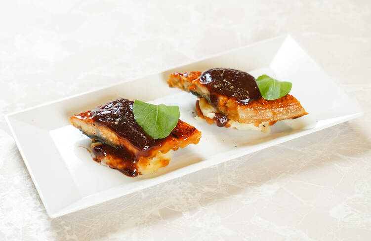 <前菜>ウナギの照り焼き チーズリゾット