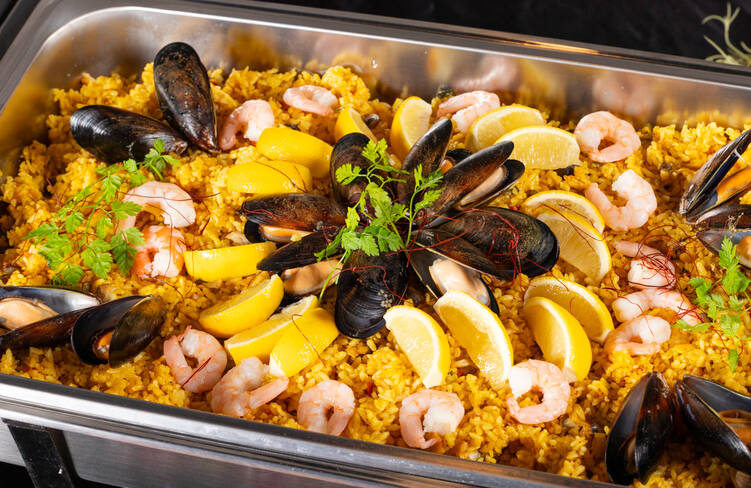 【温製】海の幸とキノコのパエリア