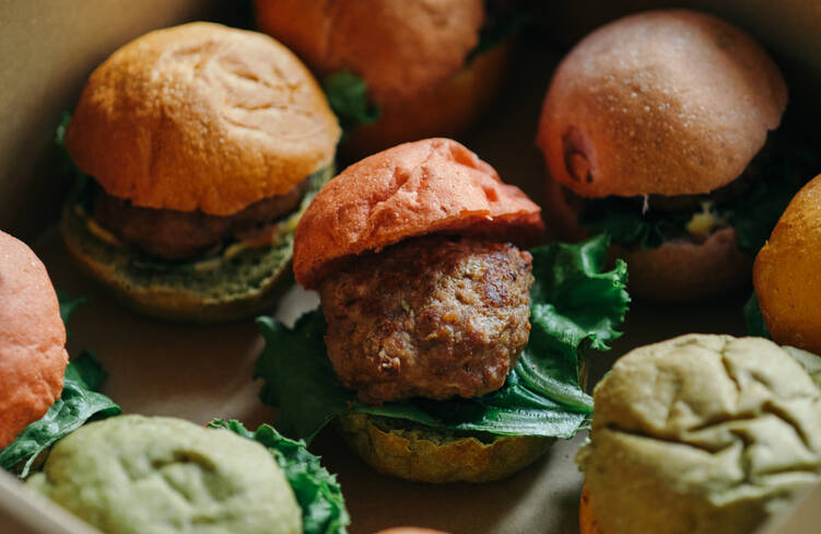 野菜パンのミニバーガー