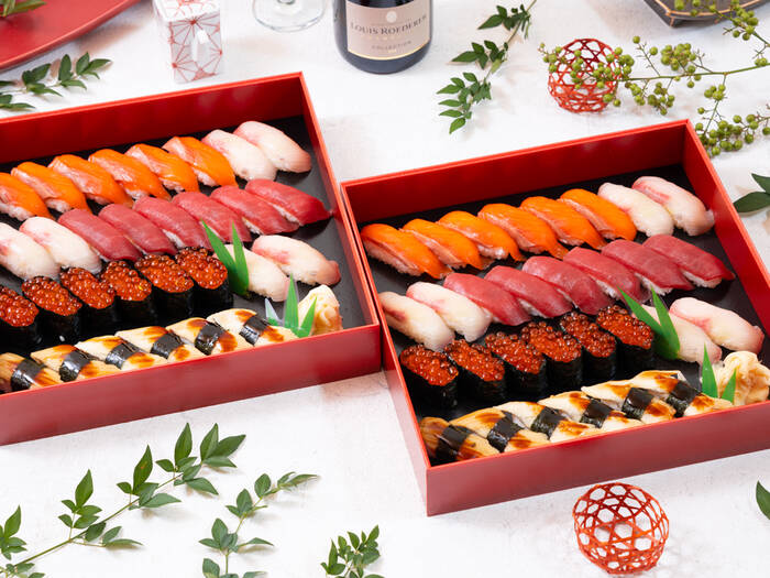 鮨だけお届け》折箱で届く豊洲直送のつかごしの鮨｜懐石tsukagoshi