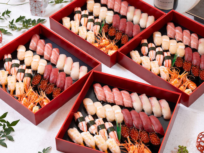 鮨だけお届け》折箱入・豊洲直送つかごしの極鮨｜懐石tsukagoshi(カイ