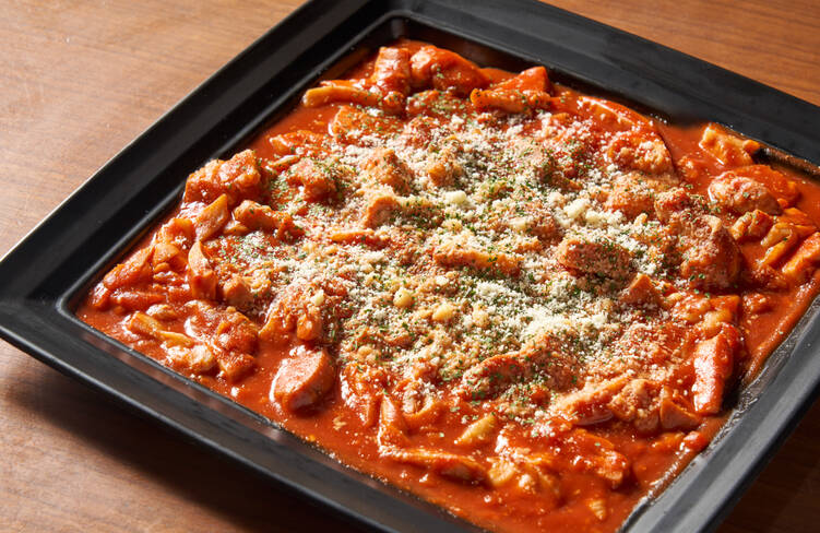 チキンの完熟トマト煮込み