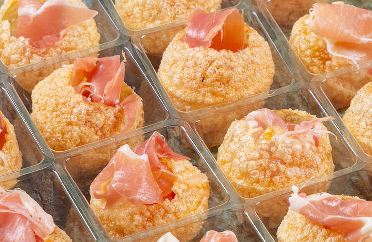 貝の小柱と生ハムのパニプリ