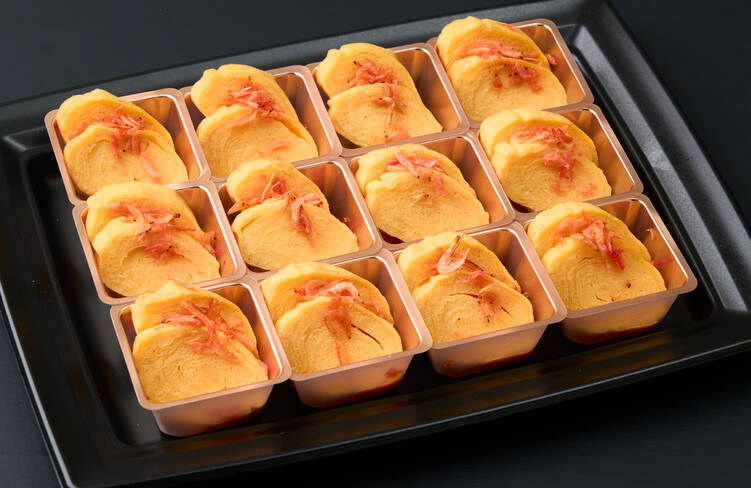 だし薫るあんかけ玉子焼き 桜エビを添えて