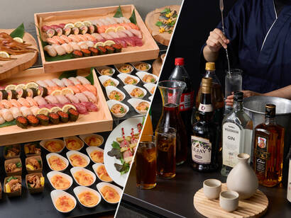 鮨ケータリングまつきコミコミプラン B 【日本酒つき】サワーも飲める2時間飲み放題付き