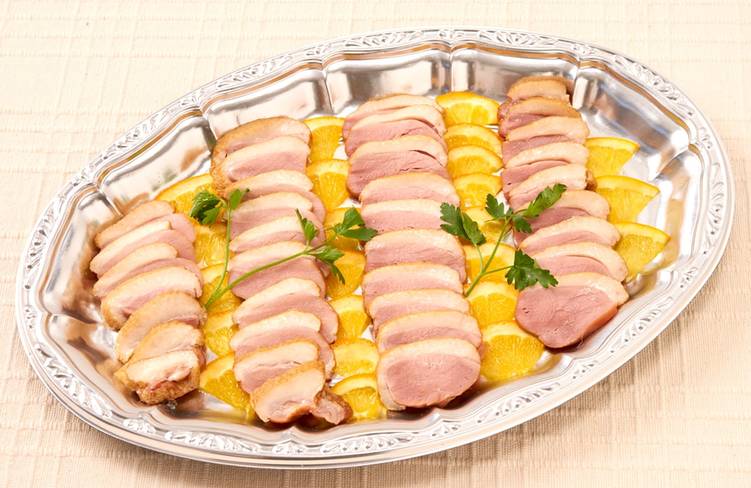 合鴨ロースのオレンジ添え