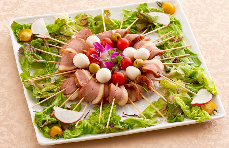 合鴨のピンチョス３種盛り