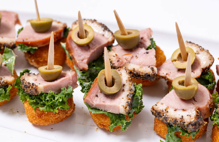 合鴨とチーズフライのピンチョス