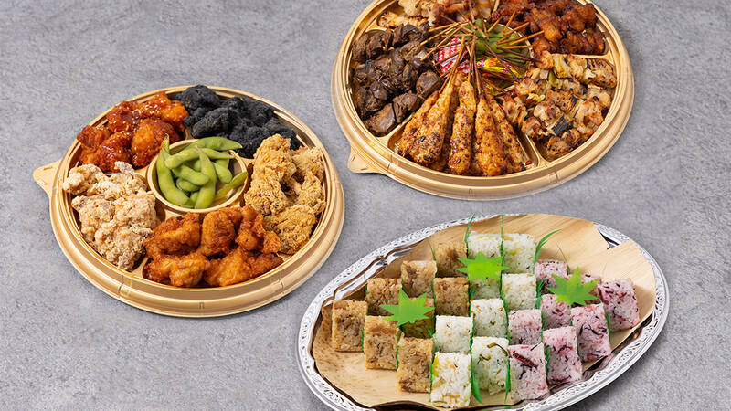 小町サイズおにぎり&唐揚げ&やきとりセット(2,800円/人)