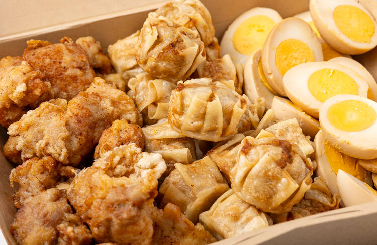 鶏の唐揚げ・揚げしゅうまい・味玉