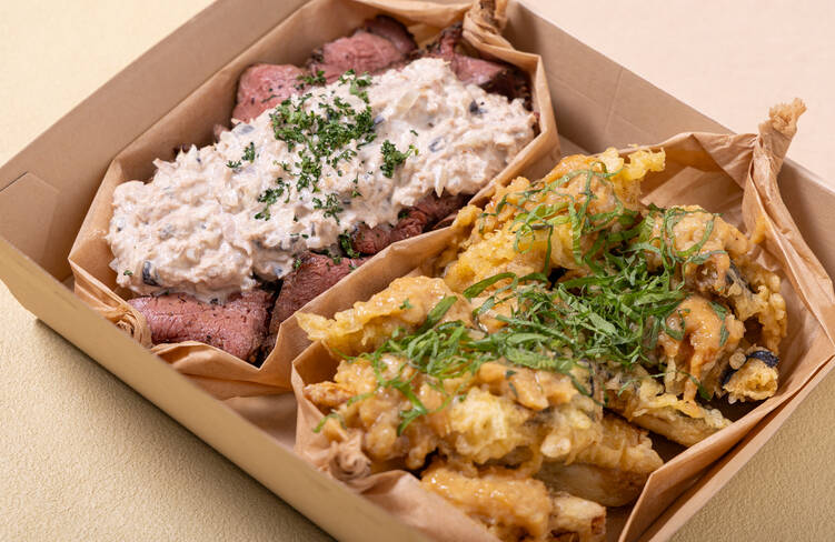 ローストビーフ~トンナートソース~・鯖のフリット~玉ねぎ味噌だれ~