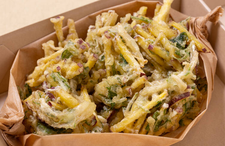 豚肉とさつまいものかき揚げ