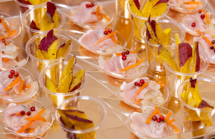 生ハムのマリネ仕立て・さつまいもスティック