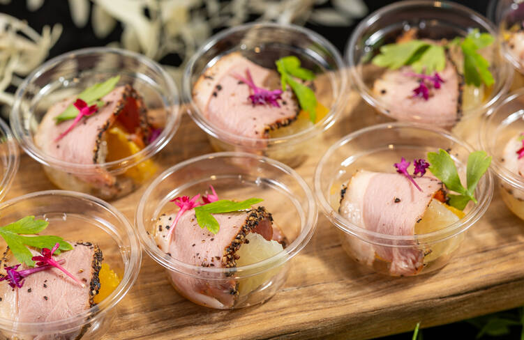 鴨のローストとフルーツのマリアージュ