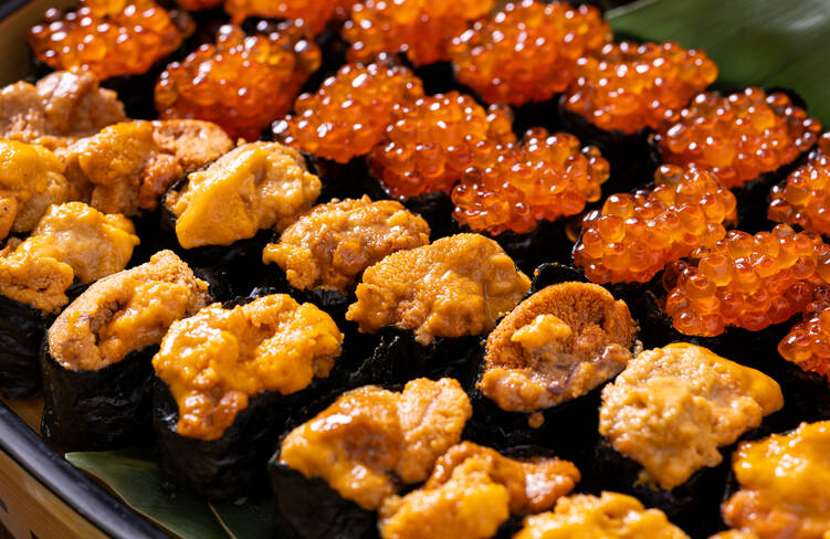 海の恵みを堪能！「雲丹軍艦」「いくら軍艦」