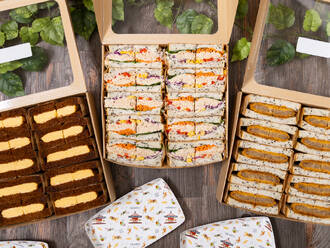 3種サンドセット ツナ&メンチカツ&玉子焼(750円) 