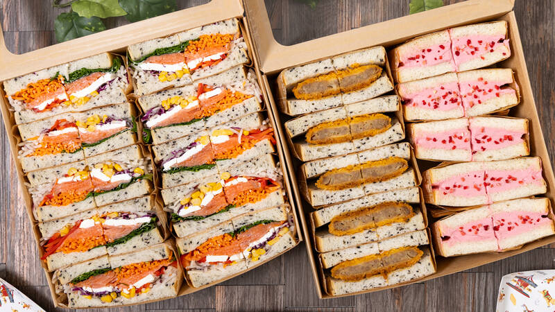 3種サンドセット サーモン&メンチカツ&玉子焼｜Somy'sWitch(ソミーズ