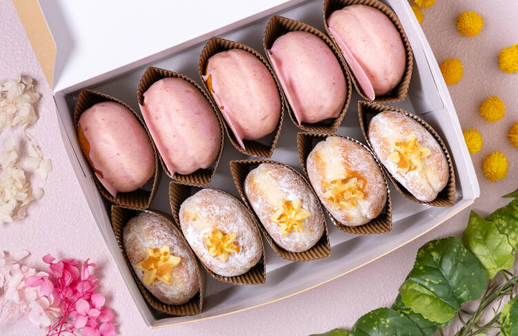 3種から選べる生ドーナツセット(イチゴグレーズ&カスタードクリーム)・5名様分