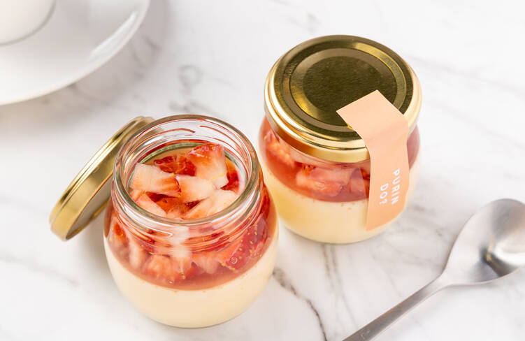 季節限定！贅沢ないちごのプリン