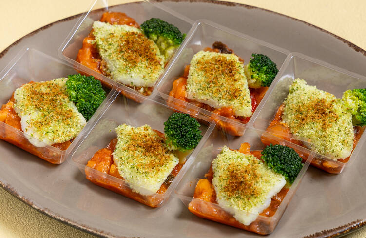 白身魚の香草焼きとラタトゥイユ