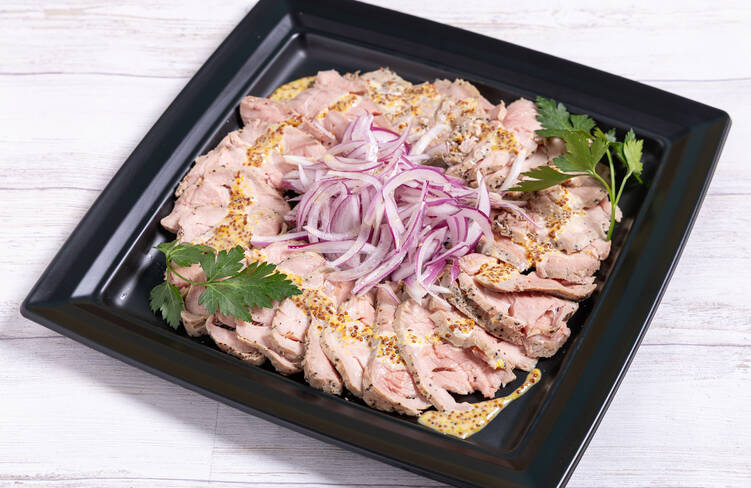 ローストポーク 粒マスタード添え