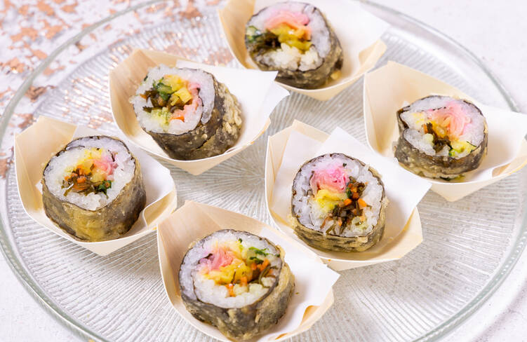 最魚名物「太巻きの天ぷら」