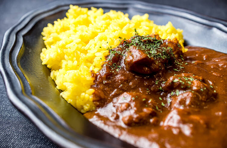 【温製】香味野菜のチキンカレー、【温製】サフランライス