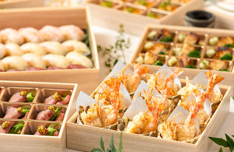 華やかな盛り付けのおもてなし料理です