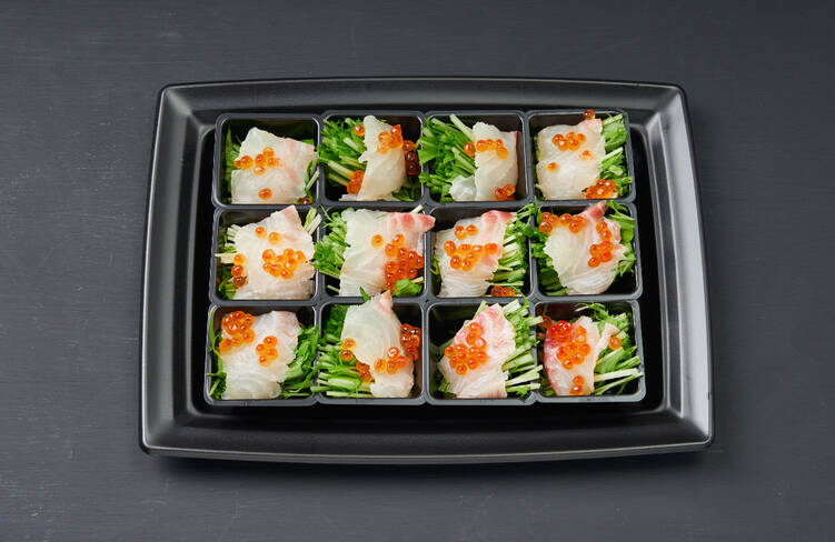 シャキシャキ水菜と白身のカルパッチョ