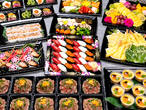 黒毛和牛ランプステーキの贅沢うにく丼と握り寿司入り特上和食デリバリープラン