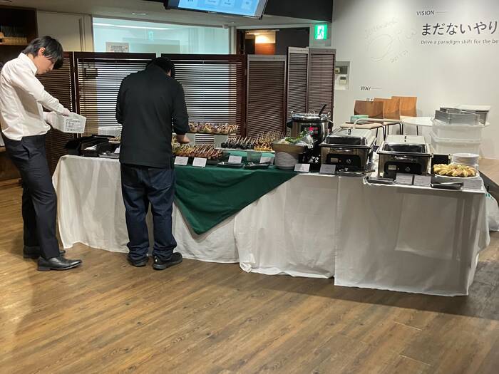 設営されたお料理