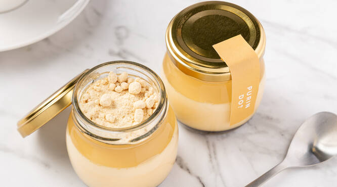 和テイストなわらび餅プリン♪