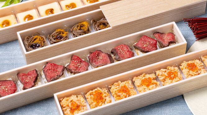 こだわりの細長い容器が目を惹きます