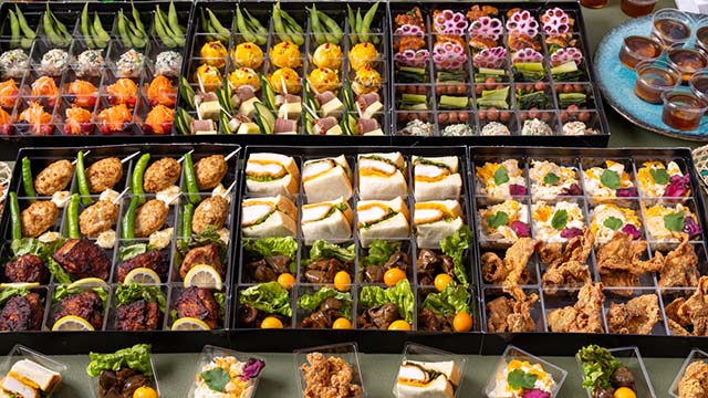 和食ならではの色彩を使ったお洒落な仕上げ