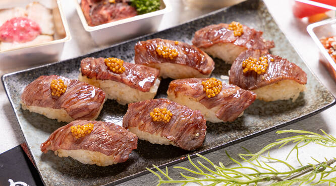 全プランに入る和牛肉寿司